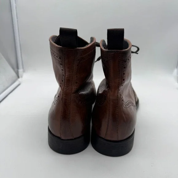 To Boot New York Adam Derrick Mens Brown Leather Wingtip Boots 9.5 Made in Italy